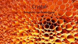  Presentation with pvc - Slide set consisting of plastic road - orange pvc pipes stacked background and a red colored foreground