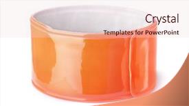  Presentation with orange peel isolated - Cool new slides with plastic road - orange reflective snap band isolated backdrop and a lemonade colored foreground