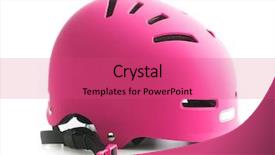  Presentation with pink and white - PPT theme having plastic road - pink bike helmet isolated background and a coral colored foreground