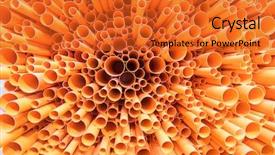  Presentation with construction site construction - Presentation design enhanced with plastic road - pvc pipes stacked in construction background and a red colored foreground