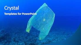  Presentation with plastic bag - PPT layouts enhanced with plastic rubbish bag pollutes background and a cobalt blue colored foreground