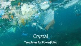  Presentation with ocean pollution - PPT layouts with plastic rubbish pollution in ocean background and a ocean colored foreground