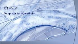  Presentation with plastic - Theme featuring plastic-rulers-on-the-white background and a light blue colored foreground