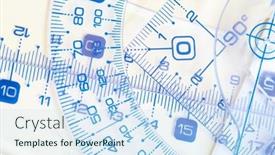  Presentation with plastic - PPT theme featuring plastic-rulers-on-the-white background and a sky blue colored foreground