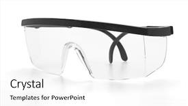  Presentation with lab safety - Amazing presentation design having plastic safety goggles on white backdrop and a white colored foreground