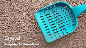  Presentation with whats the scoop - Audience pleasing presentation design consisting of plastic scoop on cat litter backdrop and a coral colored foreground