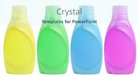  Presentation with shampoo - Amazing presentation theme having plastic-shampoo-bottles-on-white backdrop and a cool aqua colored foreground