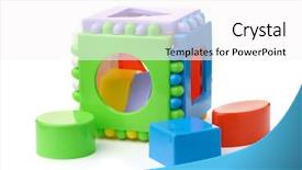  Presentation with cube - Presentation design having plastic shape sorter cube background and a white colored foreground