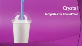  Presentation with smoothie - Colorful presentation design enhanced with crystal plasticity - plastic smoothie cup with granulated backdrop and a purple colored foreground