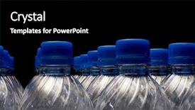  Presentation with soda - Slide deck enhanced with plastic soda bottles over black background and a black colored foreground