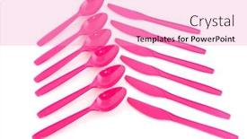  Presentation with plastic - Slides featuring plastic spoons and knifes to throw away after use background and a lemonade colored foreground