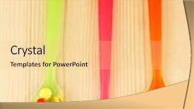  Presentation with pills - Slides with plastic spoons with color pills on wooden background background and a lemonade colored foreground