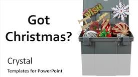  Presentation with text box - Audience pleasing presentation theme consisting of plastic storage box jam packed backdrop and a  colored foreground