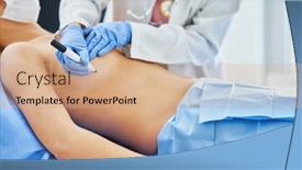  Presentation with mature masked female surgeon - Slide set having plastic-surgeon-consulting-a-female background and a coral colored foreground