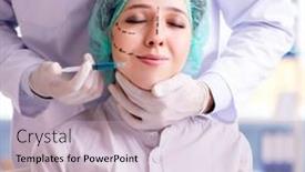  Presentation with plastic - Amazing PPT theme having plastic-surgeon-preparing-for-operation backdrop and a soft green colored foreground