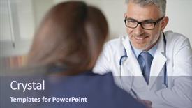  Presentation with doctor patient relations - Slide deck consisting of plastic surgeons - doctor with patient in clinic background and a  colored foreground