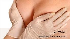  Presentation with women health - Audience pleasing presentation theme consisting of plastic surgeons - female breast augmentation hands backdrop and a coral colored foreground