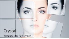  Presentation with plastic surgery - Presentation design consisting of plastic surgery and cosmetology puzzle background and a light gray colored foreground