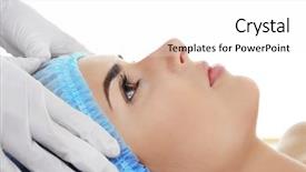  Presentation with plastic surgery - Audience pleasing presentation theme consisting of plastic surgery concept doctor checking backdrop and a white colored foreground