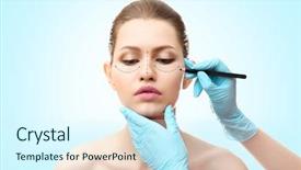  Presentation with trauma and plastic surgery - Amazing PPT theme having plastic surgery concept doctor drawing backdrop and a cool aqua colored foreground