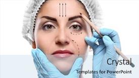  Presentation with trauma and plastic surgery - Slide set featuring plastic surgery concept doctor drawing background and a light blue colored foreground