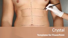  Presentation with plastic surgery - Audience pleasing slide set consisting of plastic surgery concept female hand backdrop and a coral colored foreground