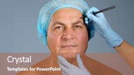  Presentation with plastic surgery - Beautiful presentation theme featuring plastic surgery concept hands marking backdrop and a coral colored foreground