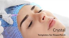  Presentation with injection plastic - Amazing presentation theme having plastic surgery concept hyaluronic acid backdrop and a coral colored foreground