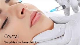  Presentation with injection plastic - Cool new presentation theme with plastic surgery concept hyaluronic acid backdrop and a coral colored foreground