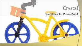  Presentation with bike - PPT layouts having plastic-toy-bicycle-bike-isolated background and a white colored foreground