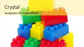 Presentation with toy - Amazing presentation theme having plastic toy blocks on white backdrop and a yellow colored foreground