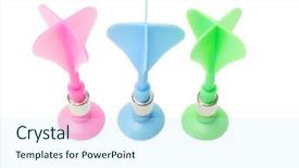  Presentation with plastic - PPT theme enhanced with plastic toy darts with suction background and a cool aqua colored foreground