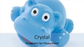  Presentation with plastic - Slides featuring plastic toy hippo background and a light blue colored foreground