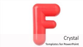  Presentation with letter - Colorful slides enhanced with plastic toy letter f backdrop and a sky blue colored foreground