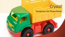  Presentation with truck - Colorful slide set enhanced with plastic toy truck isolated backdrop and a yellow colored foreground