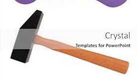  Presentation with tools - Colorful presentation design enhanced with plastic-toys-tools-hammer-french backdrop and a white colored foreground