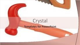  Presentation with tools - PPT theme having plastic-toys-tools-hammer-saw background and a coral colored foreground