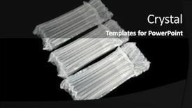 Presentation with plastic packaging - Cool new slides with plastic-translucent-air-packaging-protection backdrop and a black colored foreground