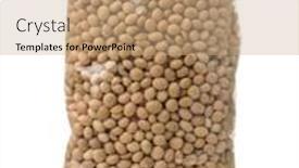  Presentation with soybeans - Amazing theme having plastic-transparent-bag-of-dried backdrop and a coral colored foreground