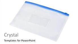  Presentation with plastic twines - Slide set enhanced with plastic-transparent-zipper-document-folder background and a white colored foreground