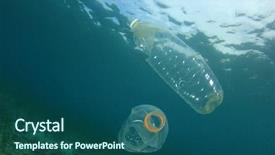  Presentation with plastic straws - Colorful theme enhanced with plastic trash in ocean plastic backdrop and a ocean colored foreground
