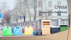  Presentation with plastic waste - Colorful slide deck enhanced with plastic waste - image of a rubbish heap backdrop and a  colored foreground