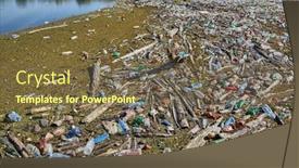  Presentation with environmental waste - Colorful presentation enhanced with plastic-waste-drifting-in-polluted backdrop and a tawny brown colored foreground