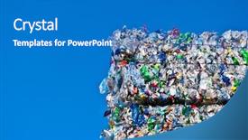  Presentation with plastic waste - Audience pleasing theme consisting of plastic waste on a recycling backdrop and a teal colored foreground