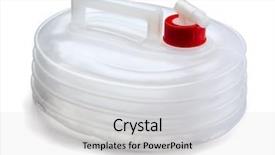  Presentation with water jug - Presentation enhanced with plastic water folded collapsible container background and a  colored foreground