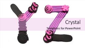  Presentation with black yellow color - Theme having plasticine alphabet isolated on white background and a lavender colored foreground