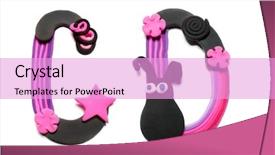  Presentation with color pink - Amazing slide deck having plasticine alphabet isolated on white backdrop and a lavender colored foreground