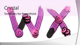  Presentation with color pink - PPT theme featuring plasticine alphabet isolated on white background and a lavender colored foreground