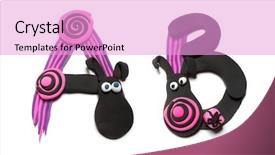  Presentation with pink simple - PPT theme consisting of plasticine alphabet isolated on white background and a lavender colored foreground