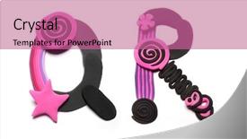  Presentation with color pink - Presentation having plasticine alphabet isolated on white background and a coral colored foreground